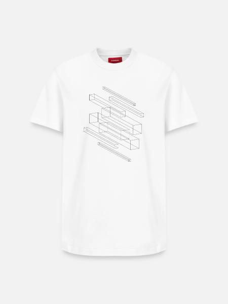 Isometric squares grid - Relaxed Unisex Supima Cotton T-Shirt – by SPREAD - white