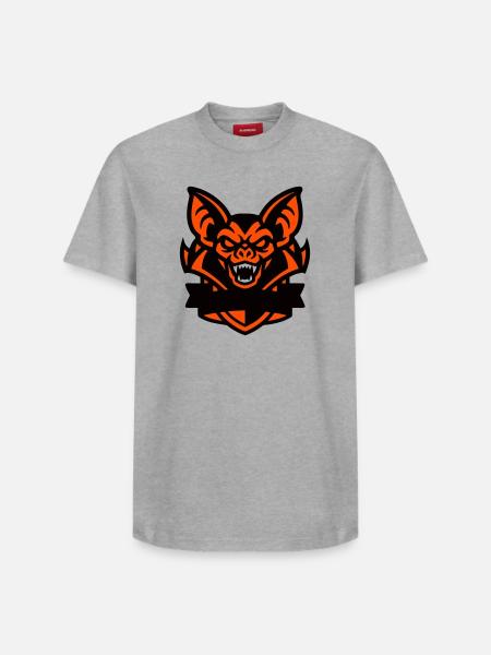 Bat Mascot Coat of Arms - Relaxed Unisex Supima Cotton T-Shirt – by SPREAD - white