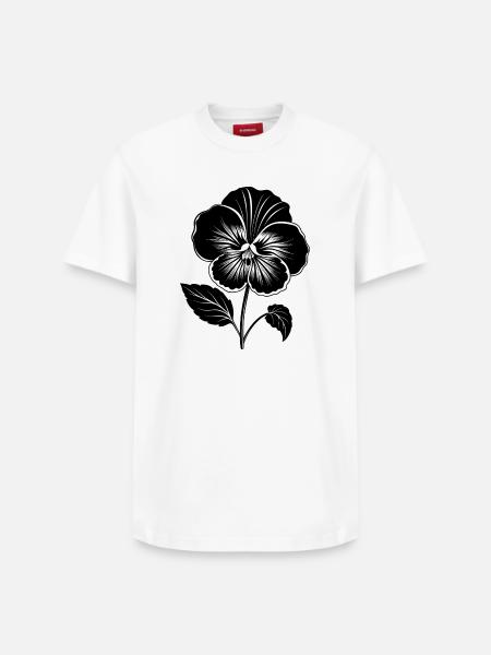 Pansy Flower - Relaxed Unisex Supima Cotton T-Shirt – by SPREAD - white