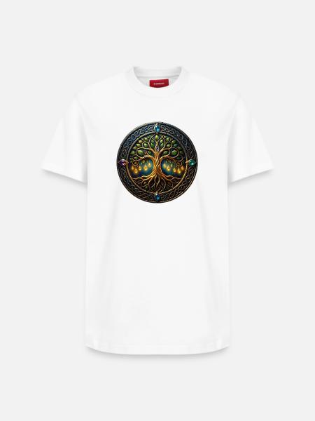 Fantasiebaum des Lichts - Relaxed Unisex Supima Cotton T-Shirt – von SPREAD - Weiß