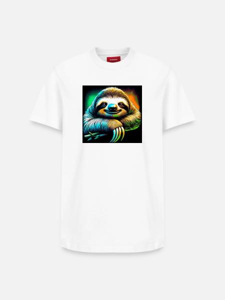 Faultier - Relaxed Unisex Supima Cotton T-Shirt – von SPREAD - Weiß
