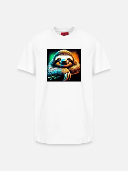 Faultier - Relaxed Unisex Supima Cotton T-Shirt – von SPREAD - Weiß
