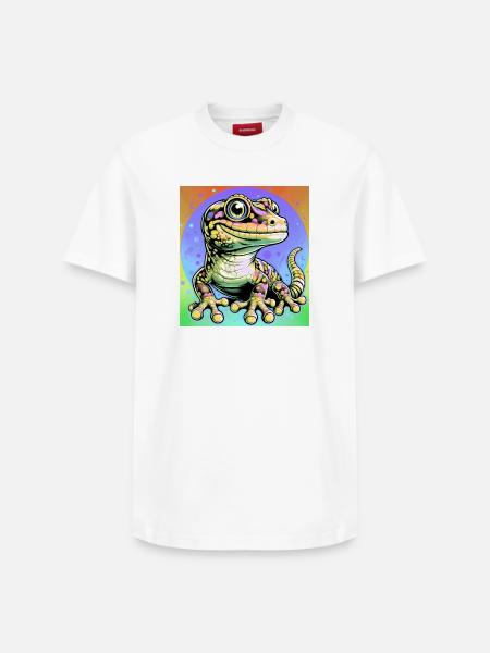 Gecko - Relaxed Unisex Supima Cotton T-Shirt – von SPREAD - Weiß