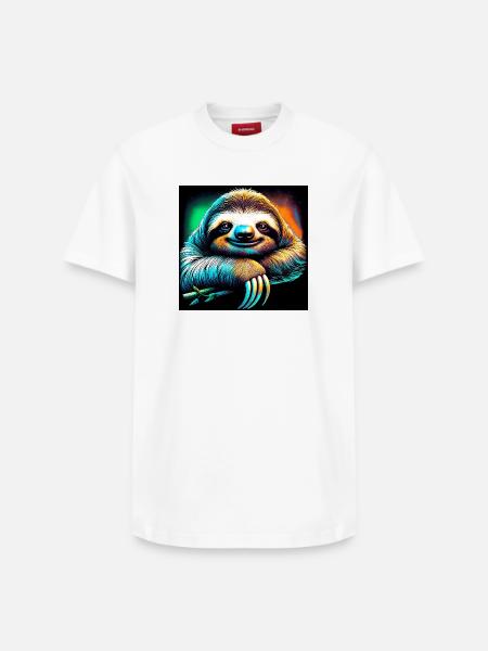 sloth - Relaxed Unisex Supima Cotton T-Shirt – by SPREAD - white