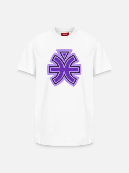 Pisces and Water Tribal Symbol - Relaxed Unisex Supima Cotton T-Shirt – by SPREAD - white