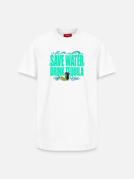 Save Water, Drink Tequila - Funny Shirt - Relaxed Unisex Supima Cotton T-Shirt – by SPREAD - white
