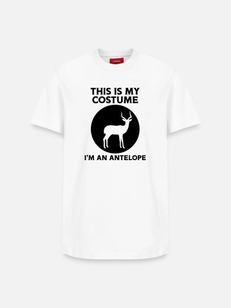 Antelope Costume Funny - Relaxed Unisex Supima Cotton T-Shirt – by SPREAD - white