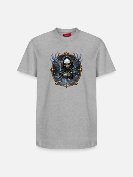 Blue Mystic with Ornate Wings - Relaxed Unisex Supima Cotton T-Shirt – by SPREAD - white