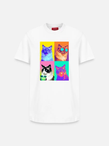 Cats Balinese Cat - Relaxed Unisex Supima Cotton T-Shirt – by SPREAD - white