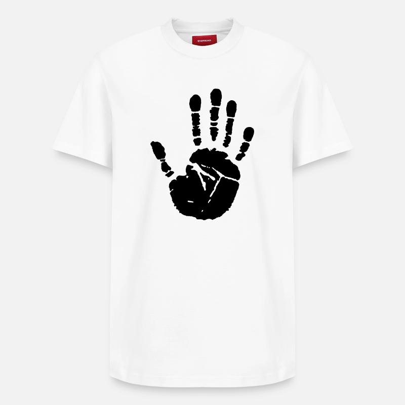 hand - T-shirt unisexe décontracté en coton Supima – de SPREAD - blanc