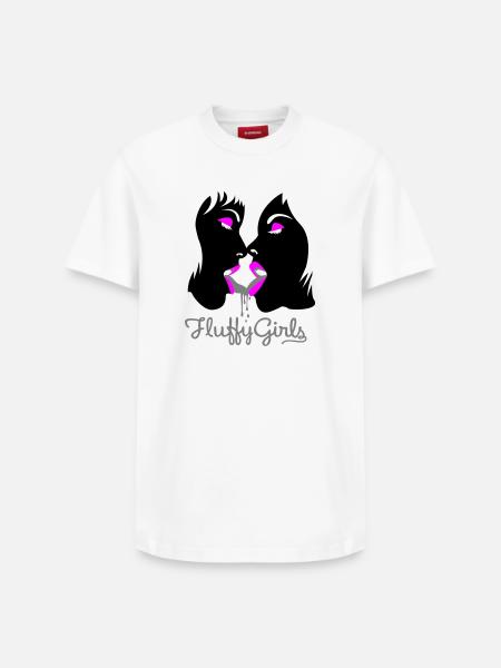 fluffy girls - Relaxed Unisex Supima Cotton T-Shirt – von SPREAD - Weiß