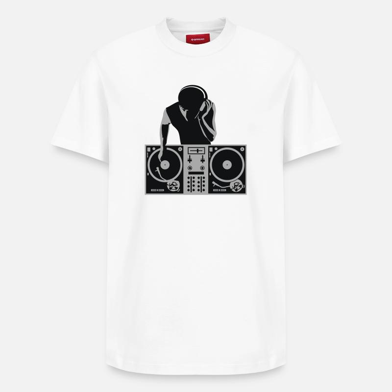 dj - deejay - Relaxed Unisex Supima Cotton T-Shirt – von SPREAD - Weiß