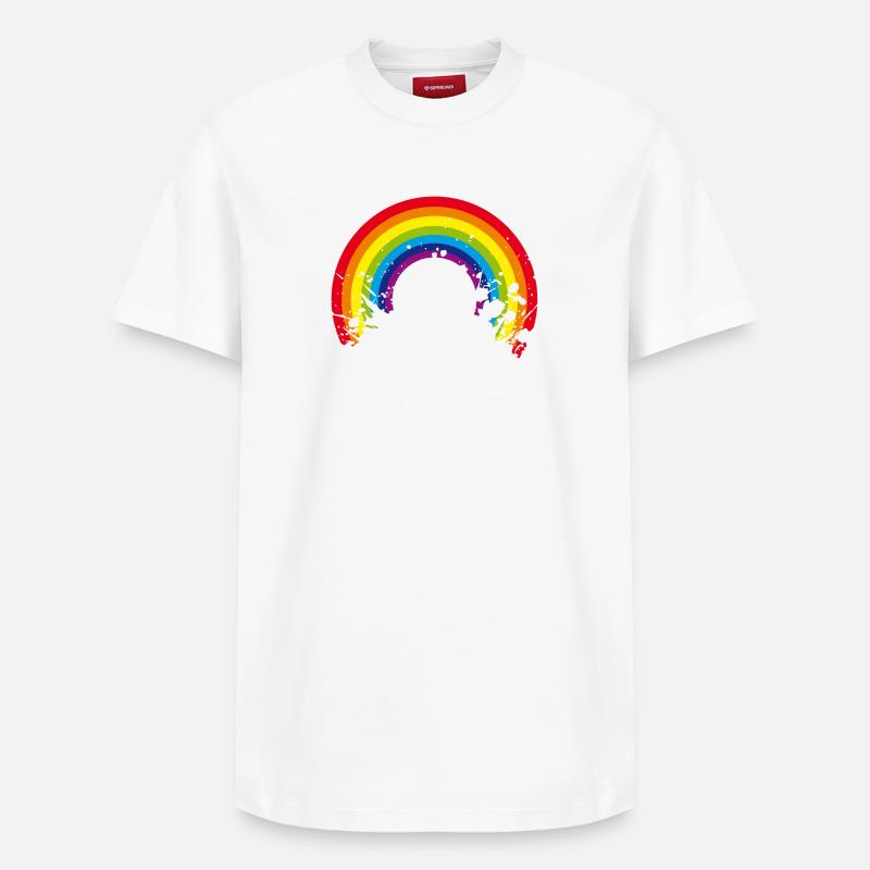 arc-en-ciel - T-shirt unisexe décontracté en coton Supima – de SPREAD - blanc