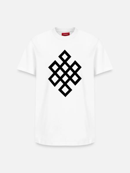 Tibet Symbol Luck - Relaxed Unisex Supima Cotton T-Shirt – by SPREAD - white