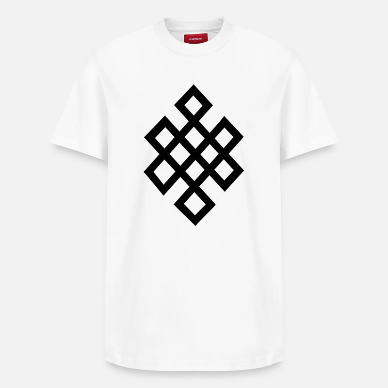 Tibet Symbole Chance - T-shirt unisexe décontracté en coton Supima – de SPREAD - blanc