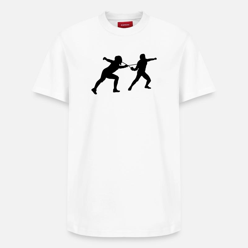 Fechten - Relaxed Unisex Supima Cotton T-Shirt – von SPREAD - Weiß