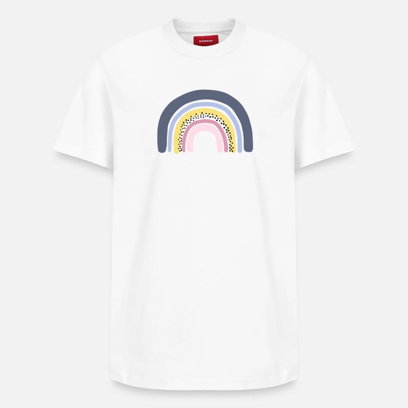 Pastel arc-en-ciel - T-shirt unisexe décontracté en coton Supima – de SPREAD - blanc