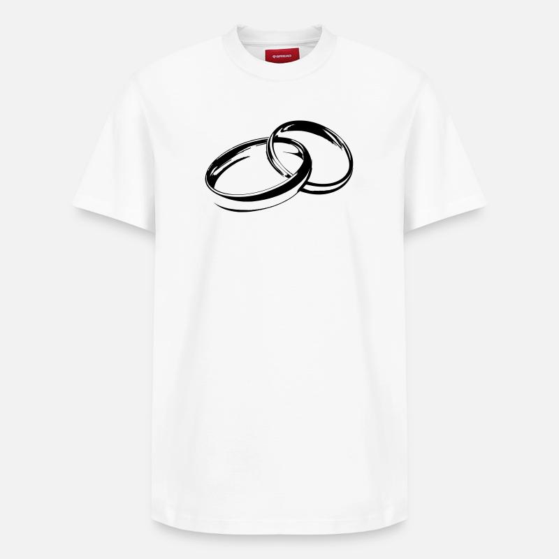 Eheringe Hochzeitsringe Trauringe - Relaxed Unisex Supima Cotton T-Shirt – von SPREAD - Weiß