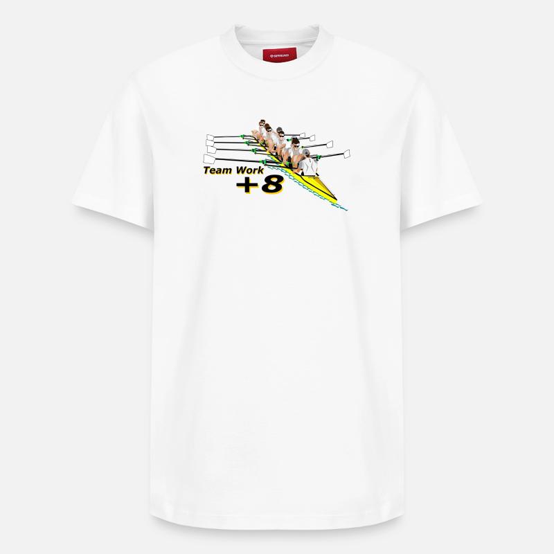 Equipement d’aviron +8 rames - T-shirt unisexe décontracté en coton Supima – de SPREAD - blanc