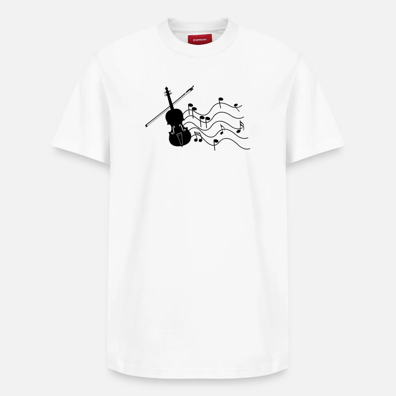 Violon avec notes - T-shirt unisexe décontracté en coton Supima – de SPREAD - blanc