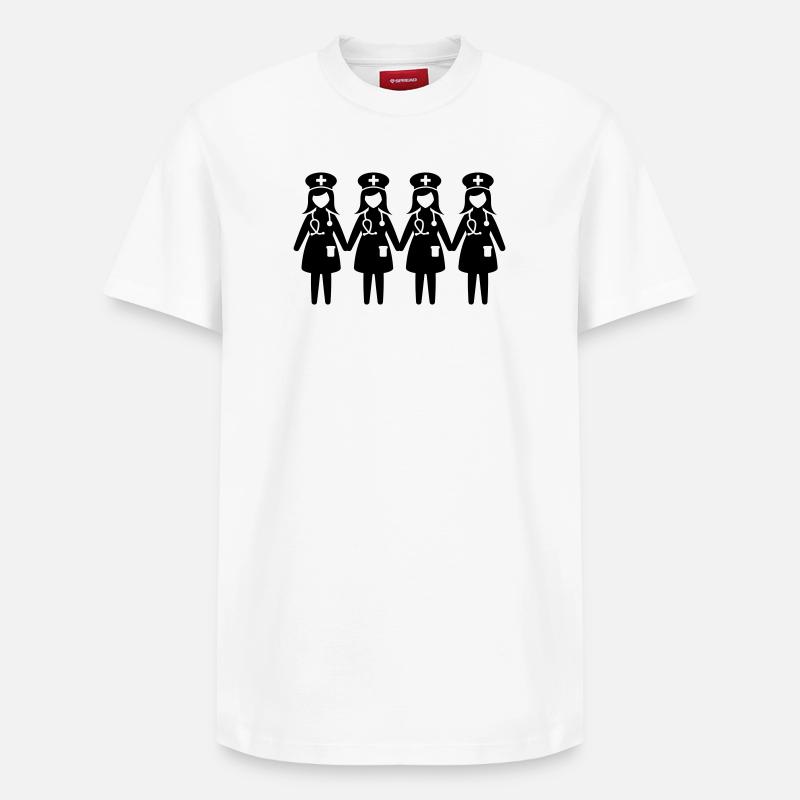 Équipe infirmière - T-shirt unisexe décontracté en coton Supima – de SPREAD - blanc
