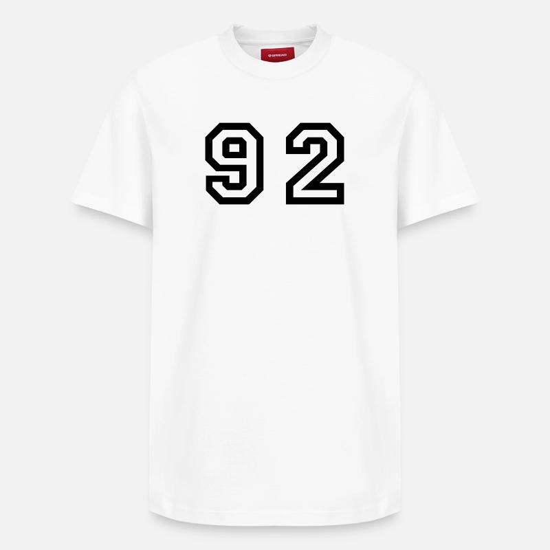 Number - 92 - Ninety Zwei - Relaxed Unisex Supima Cotton T-Shirt – von SPREAD - Weiß
