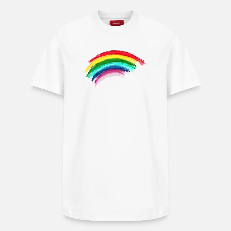 Rainbow Regenbogen Hope - Relaxed Unisex Supima Cotton T-Shirt – von SPREAD - Weiß