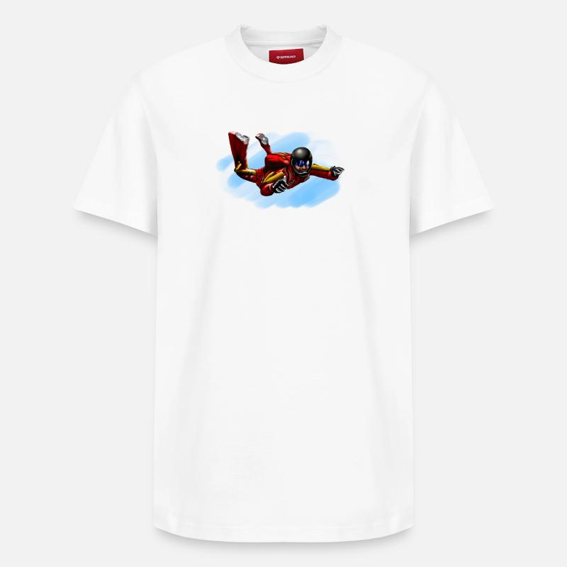 parachutiste - T-shirt unisexe décontracté en coton Supima – de SPREAD - blanc