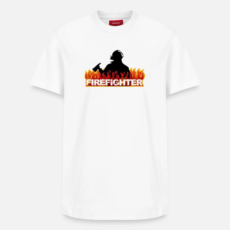 Pompier - T-shirt unisexe décontracté en coton Supima – de SPREAD - blanc