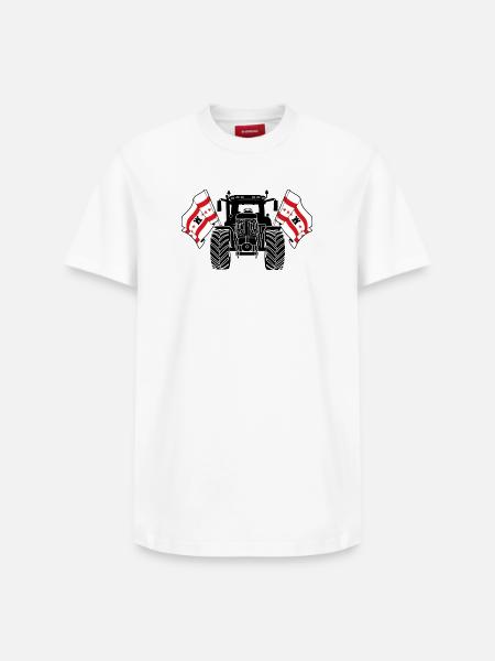 Drenthe_Tractor_Pride - Relaxed Unisex Supima Cotton T-Shirt – by SPREAD - white