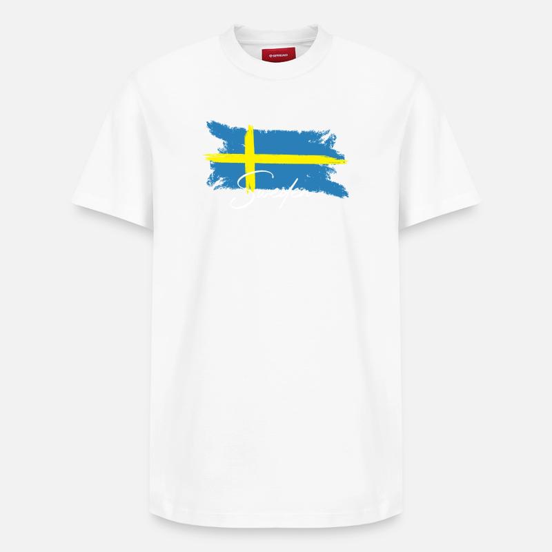 Suède, Scandinavie - T-shirt unisexe décontracté en coton Supima – de SPREAD - blanc