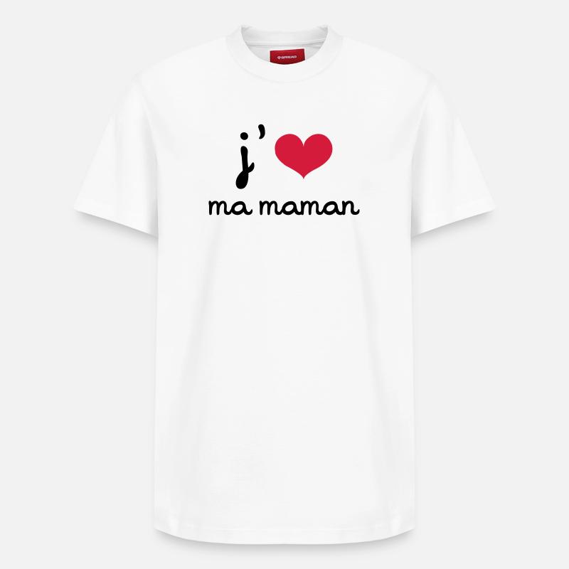 J'aime ma Maman - T-shirt unisexe décontracté en coton Supima – de SPREAD - blanc