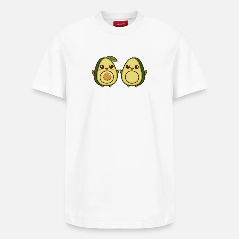 Duo Avocat Mignon Animé - T-shirt unisexe décontracté en coton Supima – de SPREAD - blanc
