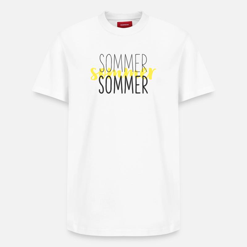 Jaune d’été noir - T-shirt unisexe décontracté en coton Supima – de SPREAD - blanc