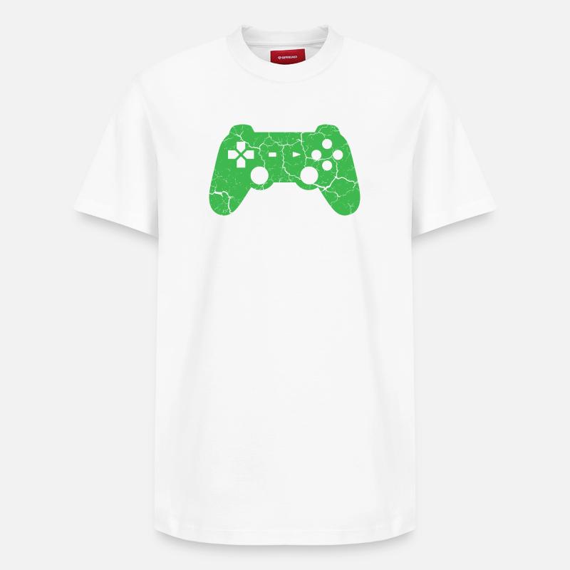 Controller-Gaming - Relaxed Unisex Supima Cotton T-Shirt – von SPREAD - Weiß