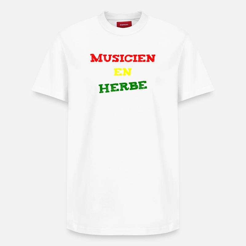 MUSICIEN EN HERBE ! (reggae, ska, dub) - T-shirt unisexe décontracté en coton Supima – de SPREAD - blanc