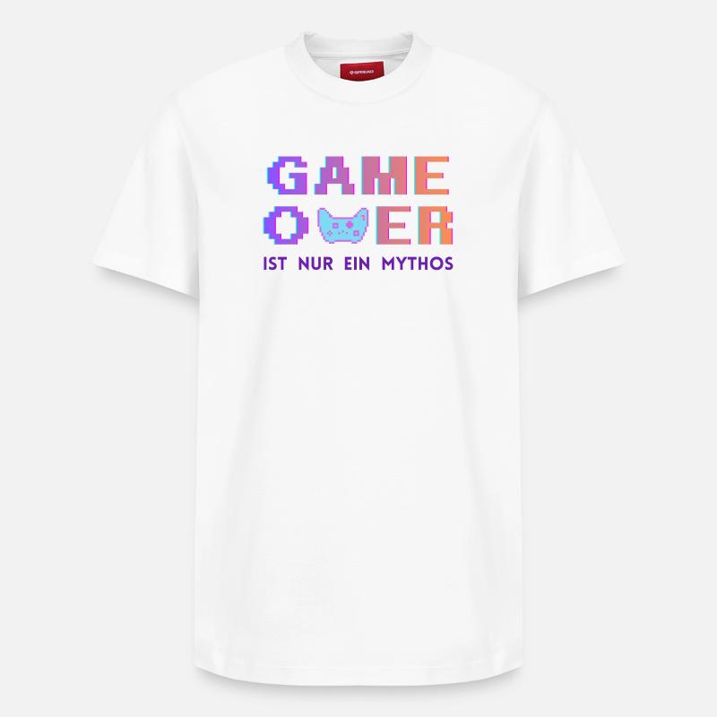 Game Over Mythos Pixel Gradient - Relaxed Unisex Supima Cotton T-Shirt – von SPREAD - Weiß