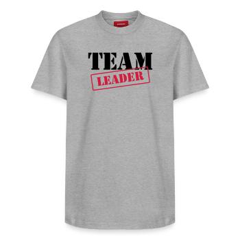 [ Team Leader ] - T-shirt unisexe décontracté en coton Supima – de SPREAD - blanc - Devant - AI Model Female 172 dark (172cm) & AI Model Male 185 dark (185cm)