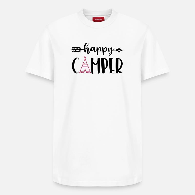 campeur heureux - T-shirt unisexe décontracté en coton Supima – de SPREAD - blanc