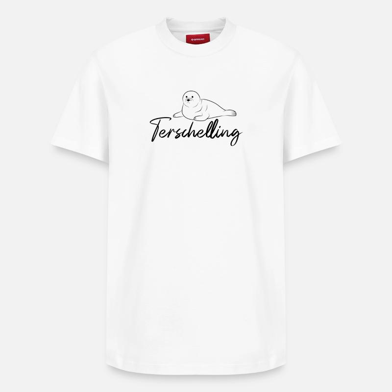 Terschelling Robbe - Relaxed Unisex Supima Cotton T-Shirt – von SPREAD - Weiß