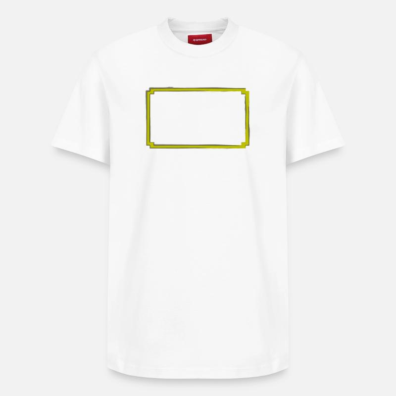 cadre jaune-gris - T-shirt unisexe décontracté en coton Supima – de SPREAD - blanc