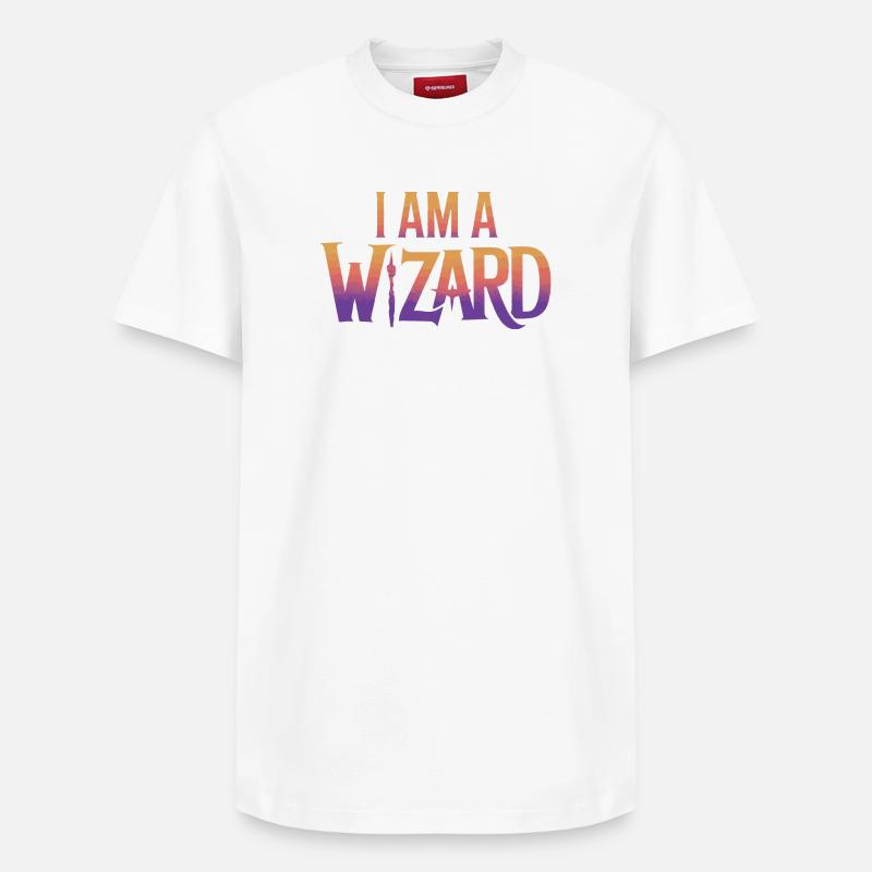 Ich bin ein Zauberer Textdesign - Relaxed Unisex Supima Cotton T-Shirt – von SPREAD - Weiß