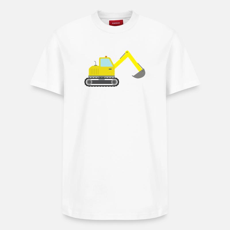 Excavatrice - T-shirt unisexe décontracté en coton Supima – de SPREAD - blanc