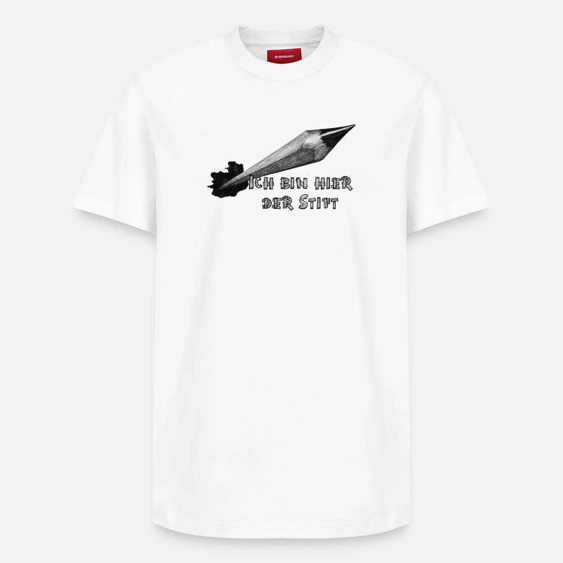 Ich bin hier der Stift - Relaxed Unisex Supima Cotton T-Shirt – von SPREAD - Weiß