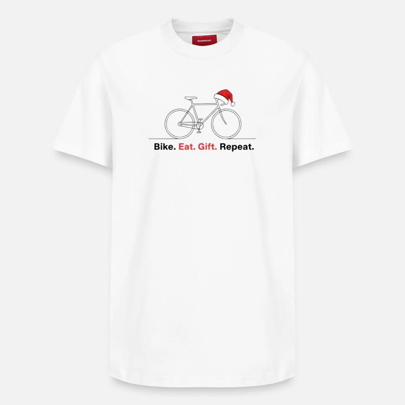 Vélo manger cadeau répéter - T-shirt unisexe décontracté en coton Supima – de SPREAD - blanc