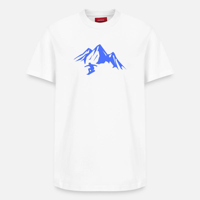 snowboard_berge- - T-shirt unisexe décontracté en coton Supima – de SPREAD - blanc