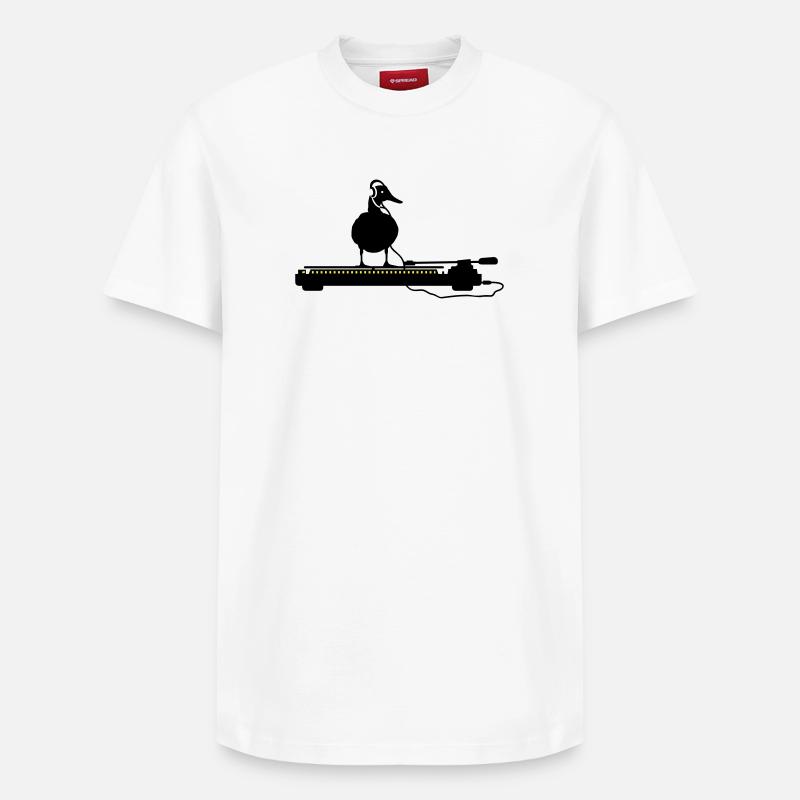 disco duck turntable - T-shirt unisexe décontracté en coton Supima – de SPREAD - blanc