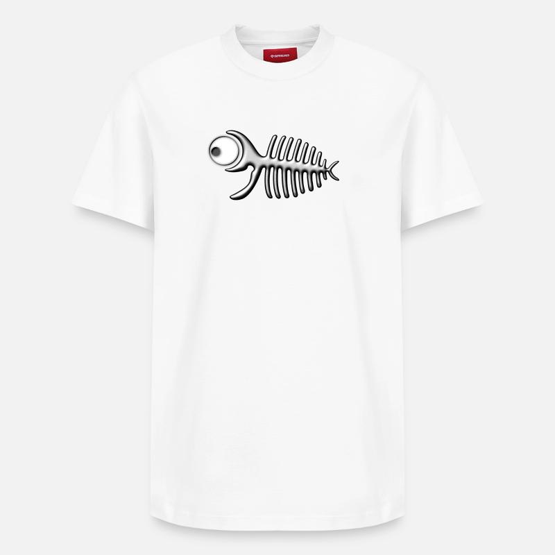 Fischgräte - Relaxed Unisex Supima Cotton T-Shirt – von SPREAD - Weiß