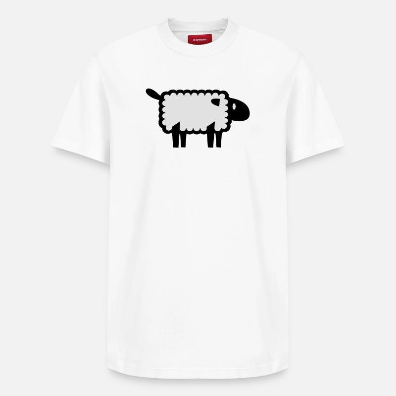 schaf - Relaxed Unisex Supima Cotton T-Shirt – von SPREAD - Weiß
