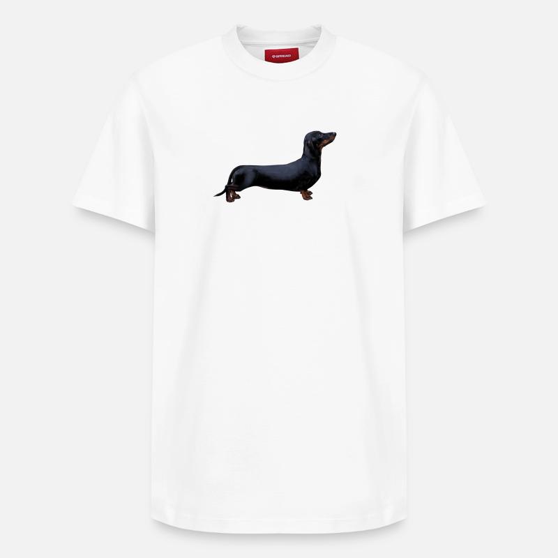 Dachshund - T-shirt unisexe décontracté en coton Supima – de SPREAD - blanc